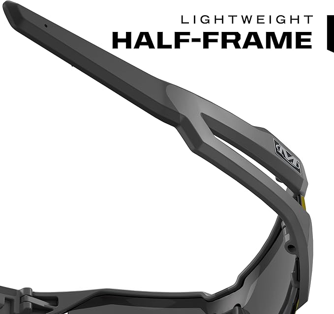 Mechanix Wear: Vision Type-V Safety Glasses with Advanced Anti Fog, Scratch Resistant, Half Framed Protective Eyewear, Lightweight Glasses with Adjustable Arms and Nose (Fire Mirror Lens)