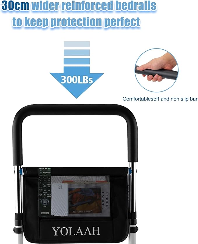 Bed Rail for Elderly Adults Safety - Bed Side Rail Height Adjustable, Bed Guard, Handle Rail for Seniors Prevent Fall