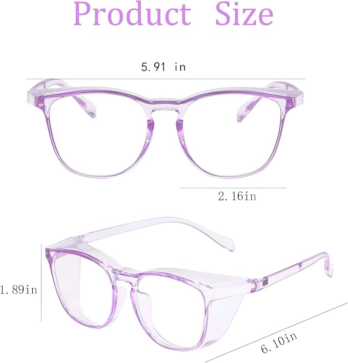 Safety Glasses for Men Women, Anti Fog Safety Goggles Comfortable Blue Light Blocking UV Protective Adult Nurse