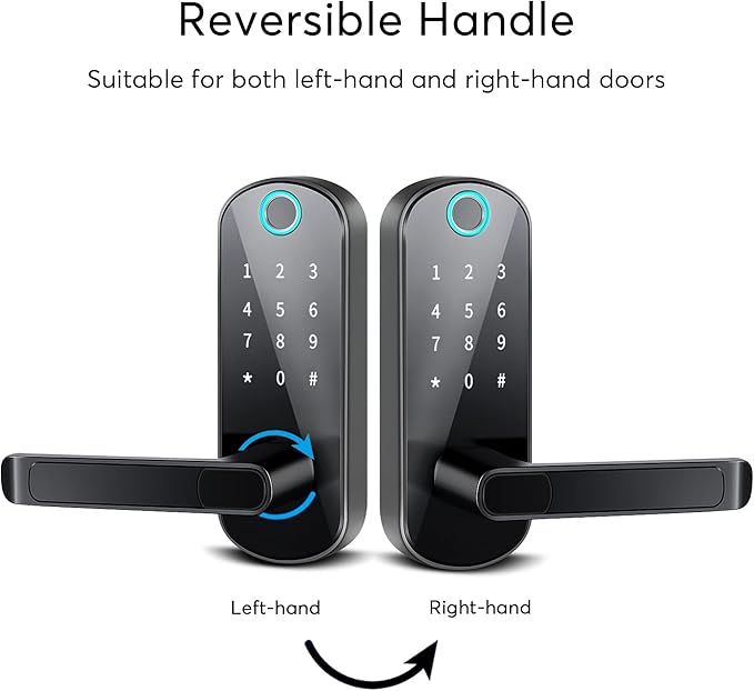 TTLock Smart Lock - Bluetooth Enabled Fingerprint & Touchscreen Keyless Entry Auto Lock for Front Door, Office, Apartment, Garage