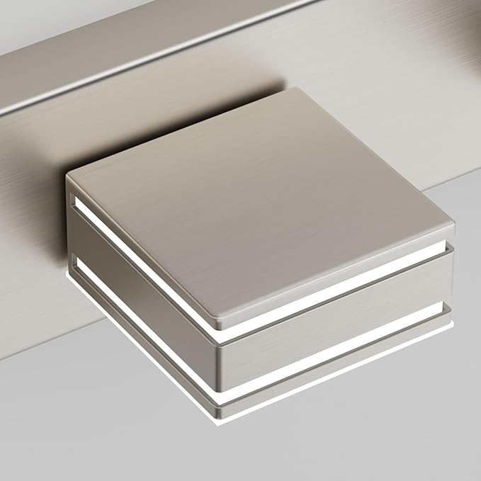 Ralbay 48inch Brushed Nickel Bathroom Vanity Light 6-Light Metal Acrylic Modern LED Bathroom Lighting Over Mirror