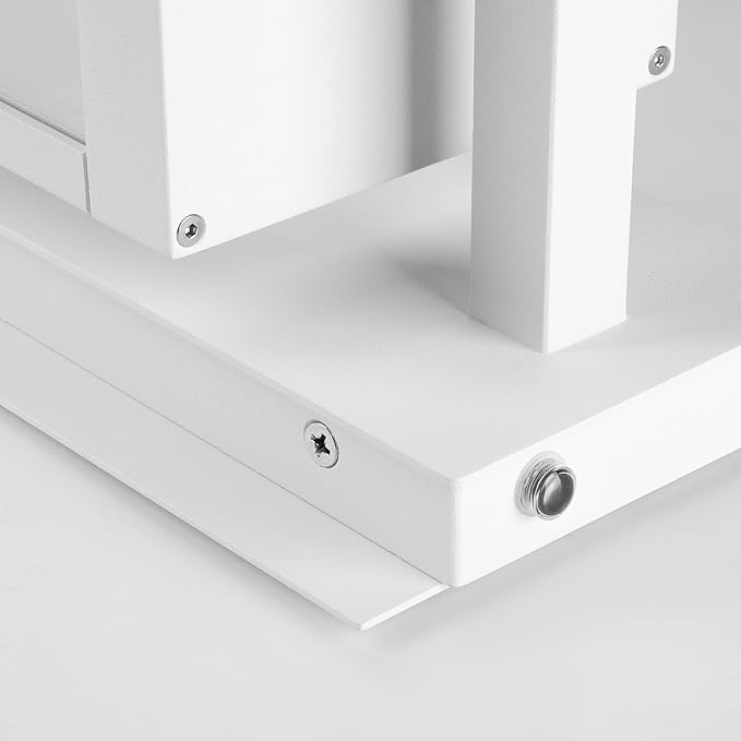 Lustrlach 2 Pack White Dusk to Dawn Outdoor Wall Lights for House LED Photocell Exterior Light Fixture with Glass IP54 Waterproof Modern Patio Light for Garage Indoor Entryway Garden,3000K,14IN