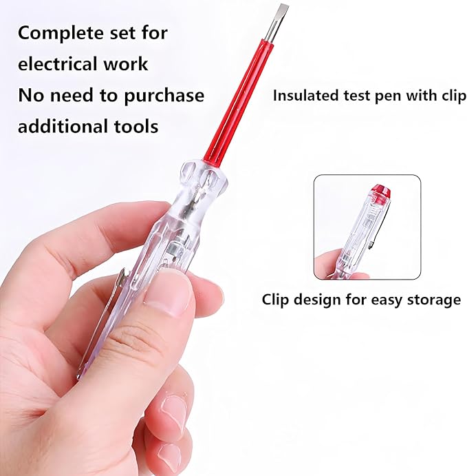 Insulated Screwdriver Set for Electricians – Ergonomic Handle, Magnetized Tips, Durable for Electrical Work, Receptacle & Outlet Screwdriver, Multi-Tool (5 in1)