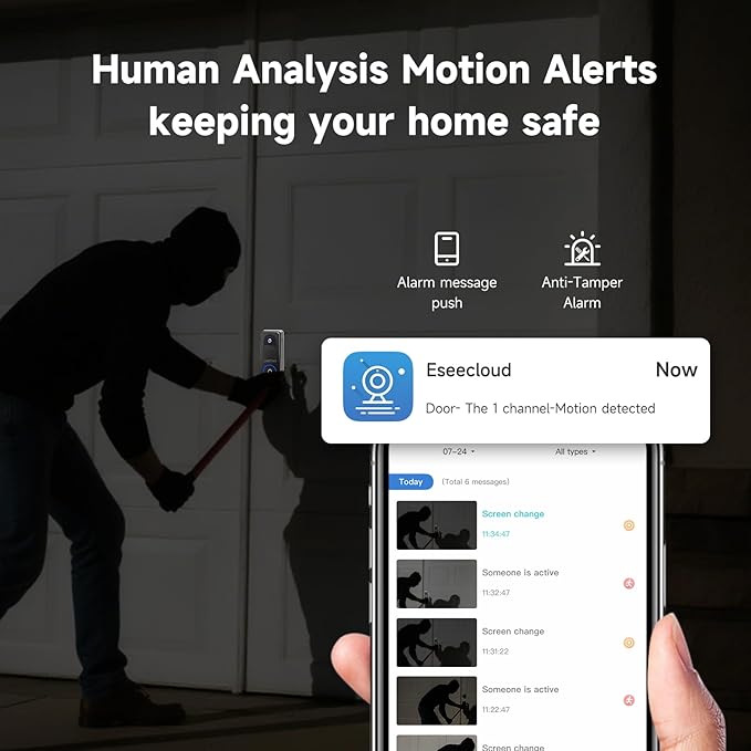2K Dual Lens Video Doorbell Camera Wireless with Chime, Package Protection, 64GB SD Card, Voice Changer, 2-Way Audio, Night Vision, Compatible with Alexa