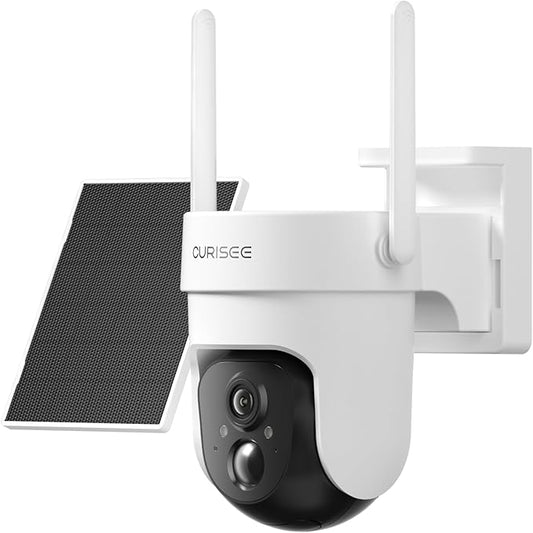 2K Security Cameras Wireless Outdoor, Solar Powered Cameras for Home Security with 360° Viewing, PIR Motion Detection, Color Night Vision, 2.4Ghz WiFi, 2-Way Audio, Cloud/SD, Works with Alexa