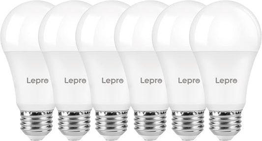 Lepro Dimmable LED Light Bulbs 100 Watt Equivalent, 14W 1500LM Daylight White 5000K, A19 E26 Standard Medium Base, UL FCC Listed, 15000 Hour Lifetime, 6 Pcs