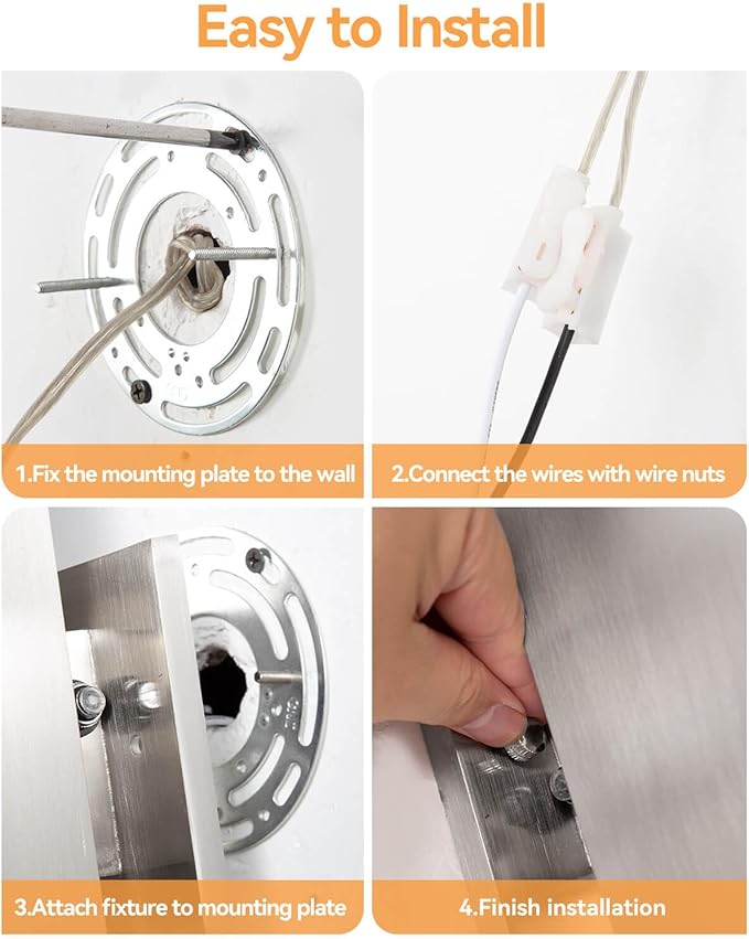 SHIMR Dusk to Dawn Outdoor Wall Light, Up Down Stainless Steel Exterior Wall Sconce with Photocell Sensor, 3000K Warm LED Bulbs Included, Waterproof Modern Outdoor Lights for House Garage Porch Patio