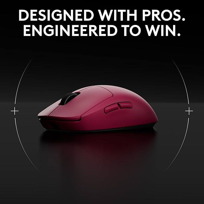 Logitech PRO 2 Lightspeed Wireless Gaming Mouse, Pink | Hero 2 Sensor, 44k DPI, 8 Programmable Buttons, LIGHTFORCE Switches, RGB Lighting, Lightweight, PC/Mac | with Signature Series Charging Dock