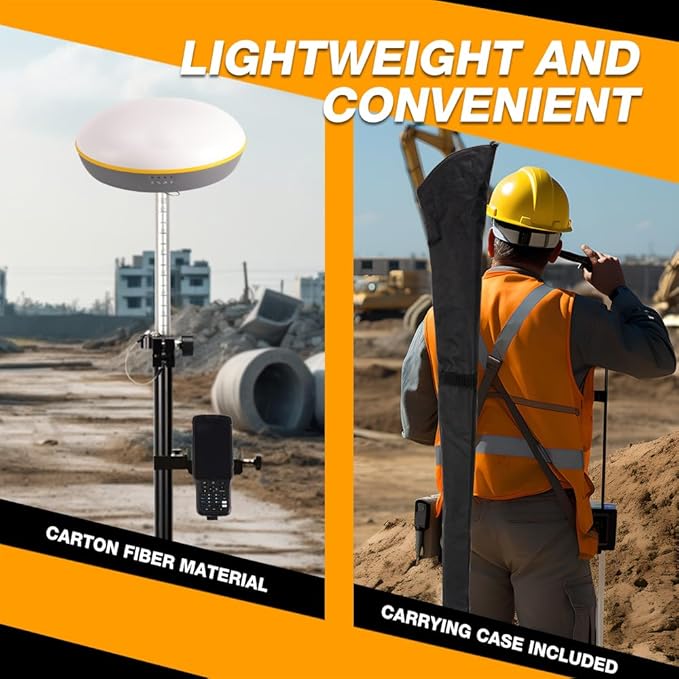 Telescopic GPS Pole， GPS Rod 2.5m/8.2Ft for Land Surveying & Engineering GPS/GNSS Accessory and Instruments (GLS25)