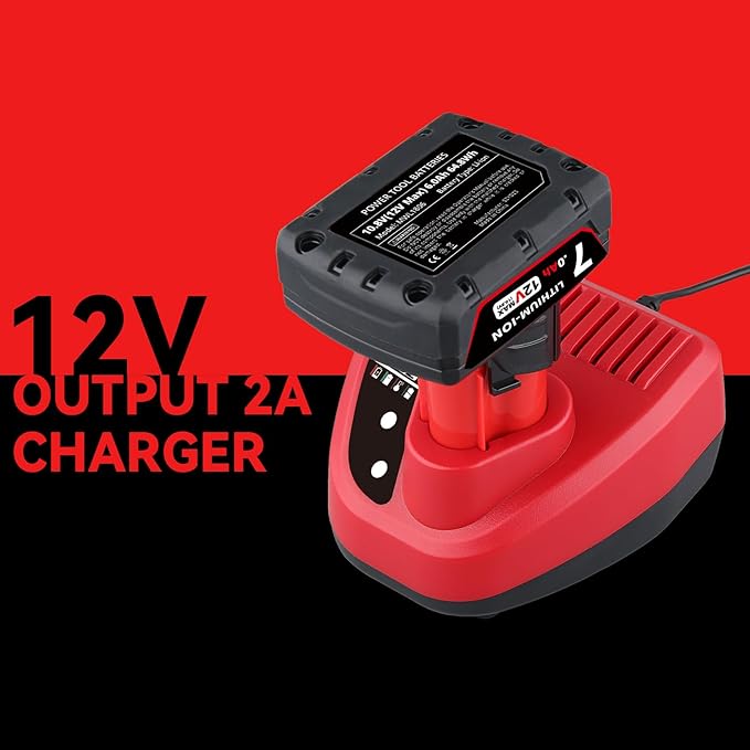 MANUFER 12V Rapid Charger Replacement for Milwaukee 12V Battery Charger, Compatible with Milwaukee M12 Lithium Battery 12Volt 48-11-2401 48-11-2411 48-11-2412 48-11-2420 48-11-2440 48-11-2460