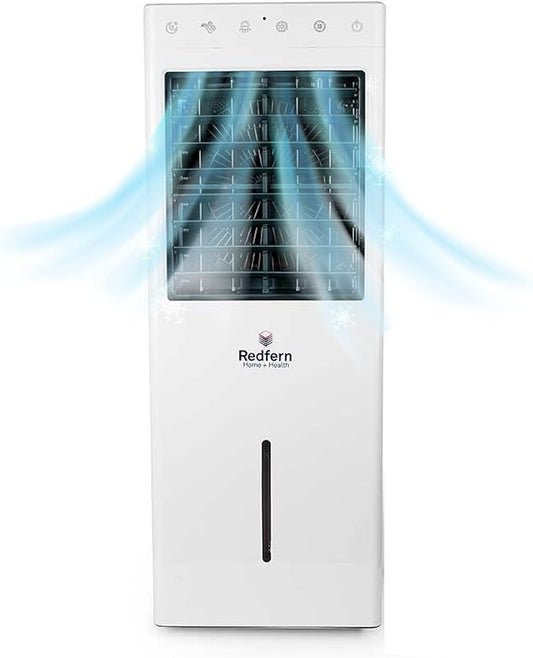 iQ Pure Breeze Portable Evaporative Air Cooler - 4 Cooling Modes with Remote - Energy-Efficient for Rooms up to 110 sq ft - Beat the Heat with Powerful, Personalized Cooling