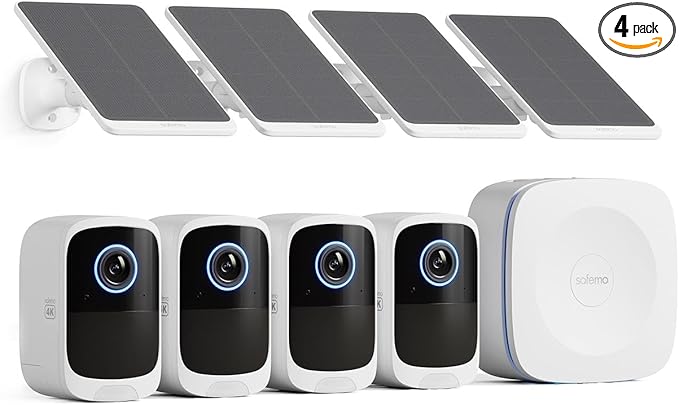 4K Security Cameras Wireless Outdoor/Indoor, Battery Cameras for Home Security, No Monthly Fees, 32G Local Storage, Advanced AI, 5W Solar Panels, Color Night Vision, 2-Way Audio, 2.4Ghz WiFi