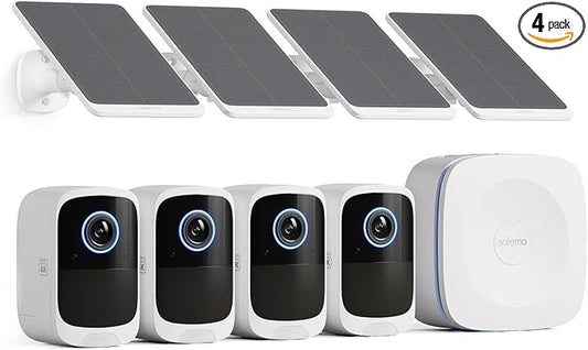 4K Security Cameras Wireless Outdoor/Indoor, Battery Cameras for Home Security, No Monthly Fees, 32G Local Storage, Advanced AI, 5W Solar Panels, Color Night Vision, 2-Way Audio, 2.4Ghz WiFi