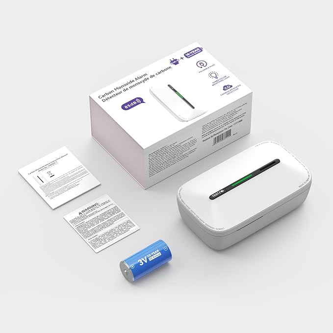 Jemay Portable Carbon Monoxide Detector, CO Detector Plug in with Battery Backup,10-Year CO Alarm with Test Mode/Temporary Muting Facility, LCD Numerical Display, 4 Packs