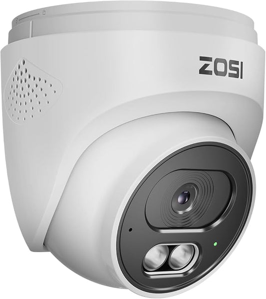 ZOSI C220 4K UHD 8MP Add-On PoE IP Camera Outdoor Indoor, Surveillance Security Camera for Home, AI Person/Face/Vehicle Detection, Two-Way Talk, 100ft IR Night Vision, Only Work with ZOSI PoE NVR