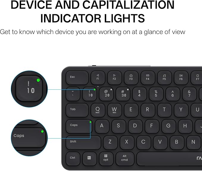 Rapoo 9050S Multi-Device Keyboard and Mouse Combo, 2.4GHz/Bluetooth 5.0/4.0 Wireless Keyboard & Mouse Set for Windows/Mac/Linux/Chrome, Support 4 Devices, Rechargeable, Silent Click, Black
