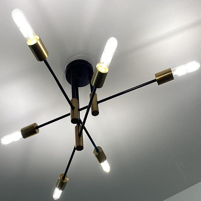 Leools Dimmable E26 LED Bulb 6W Equal 60 Watt Neutral White 4000K E26 Edison AC120V 600lm Tubular T9 T10 LED Light Bulb for Rustic Pendant,Chandeliers,Wall sconces 6Pack