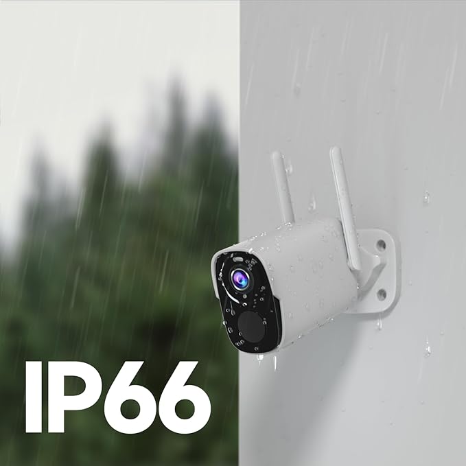 Rraycom Solar Camera Security Outdoor, Solar Powered WiFi System Surveillance Camera with 2K Color Night Vision, 2 Way Talk, Spotlight & Siren, Compatible with Alexa