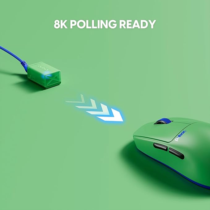 Pulsar Gaming Gears X2 Crazylight Wireless Gaming Mouse, Ultra Lightweight 1.23 oz (35g), Optical Switch, 32000 DPI, 750 IPS, XS-1 Sensor, 8k Compatible (Aqua Zest)