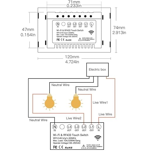 MOES 2.4GHz WiFi Wall Touch Smart Switch Neutral Wire Required, 3 Way Multi-Control, Glass Panel Light Switch Work with Smart Life/Tuya App, RF433 Remote Control, Alexa and Google Home White 1 Gang