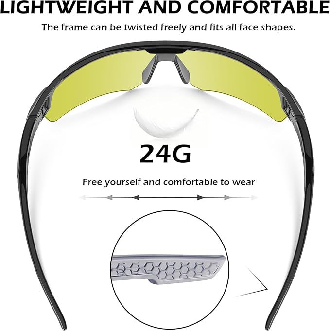 OXG 6 Pack Safety Glasses, Scratch Resistant Wraparound Lenses ANSI Z87.1 Protective Eyewear for Unisex