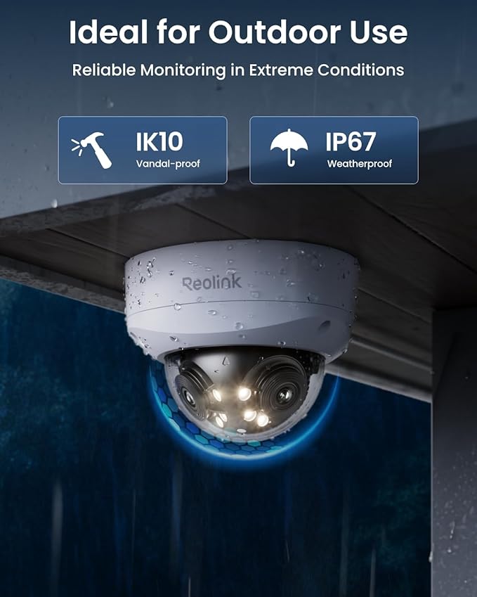 REOLINK Duo 3V PoE, 16MP UHD Dual-Lens PoE Security Camera with 180° Panoramic, Motion Track, Color Night Vision, Smart Detection, 2 Way Talk, IK10 Vandal-Proof, IP67 Weatherproof, No PT Supported
