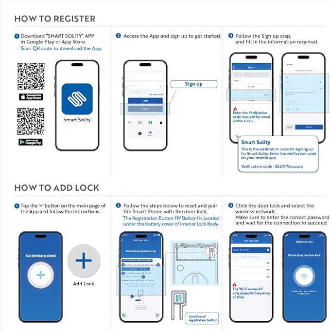 Solity No-Hub Smart Digital Door Lock, Designed in Korea, Keyless Entry, Wi-Fi, Remote Control, Touchscreen Keypad, Auto Lock, IP54 Waterproof GT10K Keypad (Satin Nickel)