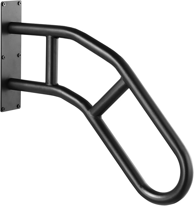 VEVOR Handrails for Outdoor Steps, 32" Length Wall Mount Safety Railings for 1-3 Steps, U-Shaped Handrail with Matte Black Finished, Stair Handrails for Kids, Elderly, Pregnant Women, Disabled