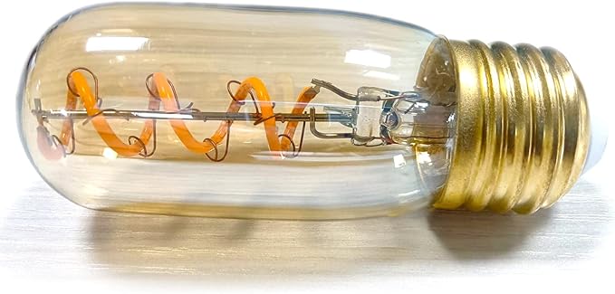 6 Pack T32 /T12 Dimmable Tubular LED Bulb 4W Equals 40W Warm Amber Glass E26 Base Edison Bulb for Chandeliers, Wall sconces, Table Lamps, cafes Indoor Lighting fixtures.