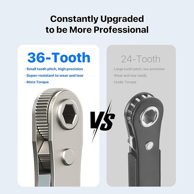 AXTH 23-in-1 Right Angle Ratcheting Screwdriver Set, [Bearing Steel] 36-Tooth Mini Ratchet Wrench, Men Gifts, Low Profile Ratchet Screwdriver, Magnetic Offset Screwdriver Repair Tool
