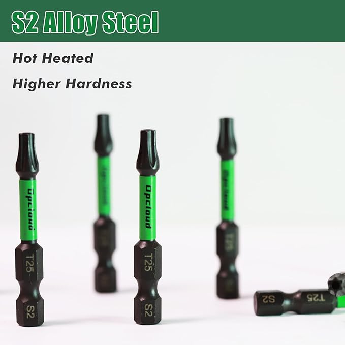 T25 Impact Screwdriver Bit Set, 16 Pieces 2”S2 Steel Magnetic Security #25 Torx Tips Driver Power Bit Set with Extension Impact Bit Holder