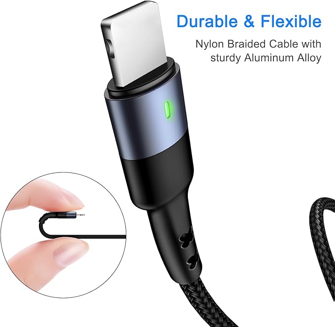 USAMS 2Pack Multi Charging Cable Nylon Braided Short 1FT 4 in 1 USB Charge Cord with Phone Type C Micro USB Connector for Phone/Galaxy and More