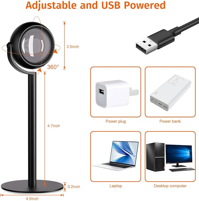 Upgraded Sunset Lamp Projector with APP Control, Endless Color Changing Led Lamp Night Light, Mood Lighting Sunlight Sunset Lamps for Bedroom Decor/Room Decor/Living Room/Christmas Gifts/Party