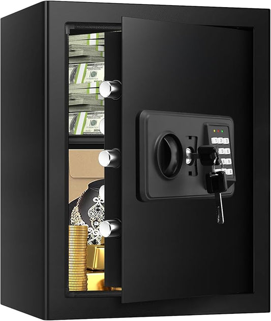 3.3 Cuft Safes for Home Use Fire and Water proof, Fire Safe Box, Money Safes With Digital Keypad & Removable Shelf and Led Light, Fireproof Box for Home Money Documents Valuables