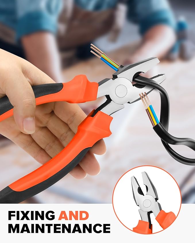 9pcs General Household Tool Set, Home Tool Kit with Plastic Toolbox for DIY, Maintenance, Perfect for Students & Homeowners (Red)