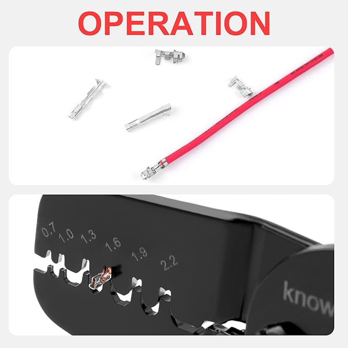 Knoweasy JST Crimper and Micro Open Barrel Crimping Tool - Works on AWG28-20 (0.08-0.5mm²) JAM, Molex, Tyco, JST Terminals and Connectors for FPV, Drone Servo Medel KN-2818