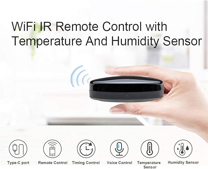 IR Remote Control Universal-Hub with Temperature Humidity Sensor,Upgraded Smart Home Automation WiFi Infrared Blaster for TV Air Conditioner STB Audio,Compatible with Alexa,Google Home