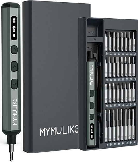 68pcs Electric Screwdriver Set, Mini Precision Screwdriver 3.7V Power Screwdriver- 64 S2 Magnetic Bits, 5 Torque Settings, 4 LED Lights, Repair Tool for Work Phone Camera Laptop Watch