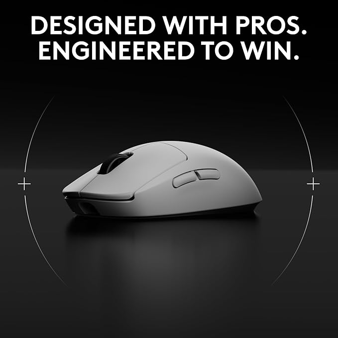 Logitech PRO 2 Lightspeed Wireless Gaming Mouse, White | Hero 2 Sensor, 44k DPI, 8 Programmable Buttons, LIGHTFORCE Switches, RGB Lighting, Lightweight, PC/Mac | with Signature Series Charging Dock