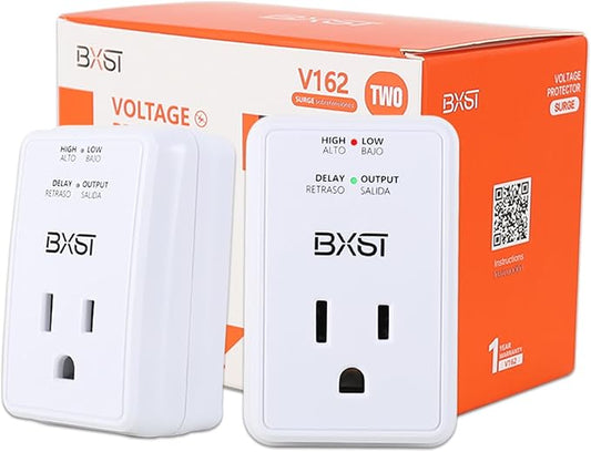 [ETL Listed] BXST Single Outlet Surge Protector for Refrigerator Voltage Protection Mini Wall Outlet Surge Protector Plug in for Computer/TV/PC 140J 1200W（2 Pack）