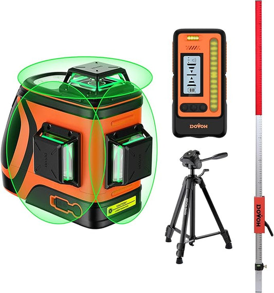 Outdoor Laser Level with Receiver, Tripod, Grade Rod, Class Ⅱ