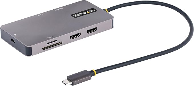 StarTech.com USB-C Docking Station for Windows, ChromeOS and Ubuntu, Dual 4K 60Hz HDMI Video, HDR10, USB 5Gbps Hub, 100W Laptop Charging, GbE, SD, MicroSD