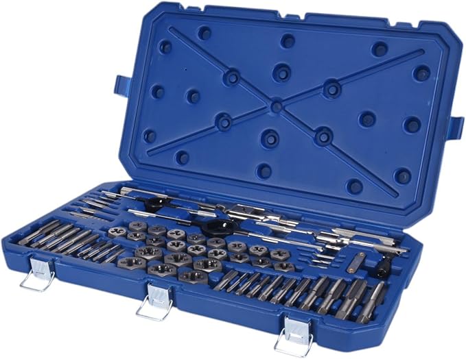 Century Drill & Tool – 98958 Carbon Steel Fractional Tap and Die Set, 58 Piece Tool Set – Tool Kit for Hand Cutting Applications, Construction