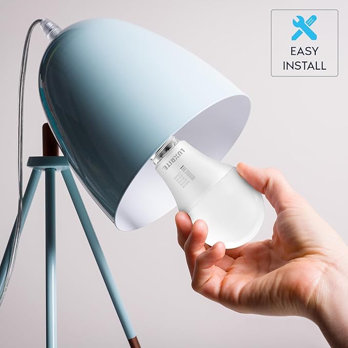 LUXRITE A19 LED Light Bulb 75 Watt Equivalent, CRI90, 5CCT Selectable 2700K 3000K 3500K 4000K 5000K, Dimmable, 1100LM, Standard LED Light Bulbs 11W, E26 Medium Base, ETL - Indoor Outdoor (6 Pack)