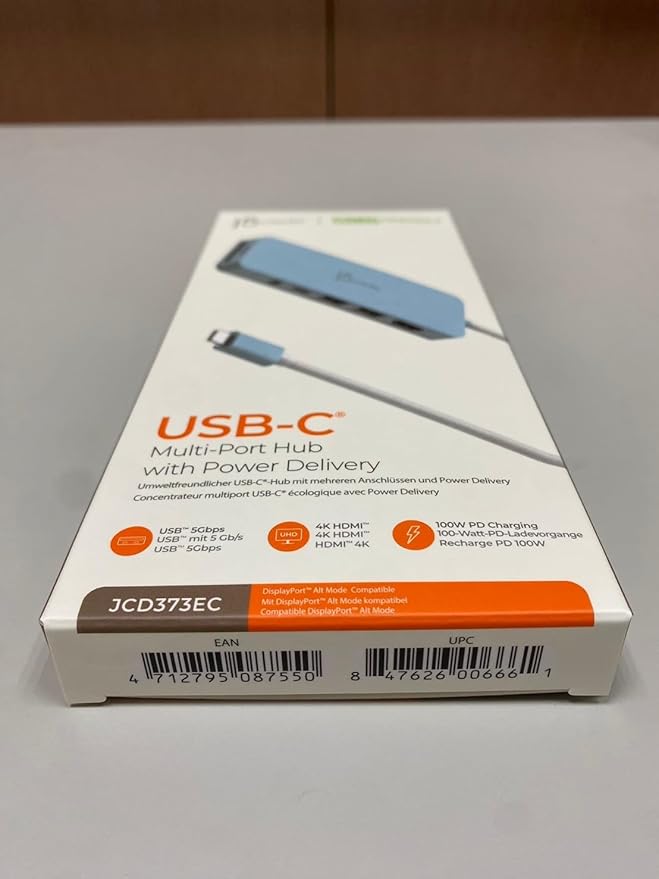 j5create USB-C Multi-Port Hub with Power Delivery with 4K HDMI/2 USB-A 5Gbps/PD 100W Charging SD&Micro SD/3.5mm Audio | for MacBook Pro&Air/iPad Pro/iMac/Surface/XPS/Thinkpad/Galaxy/and More(JCD373EC)