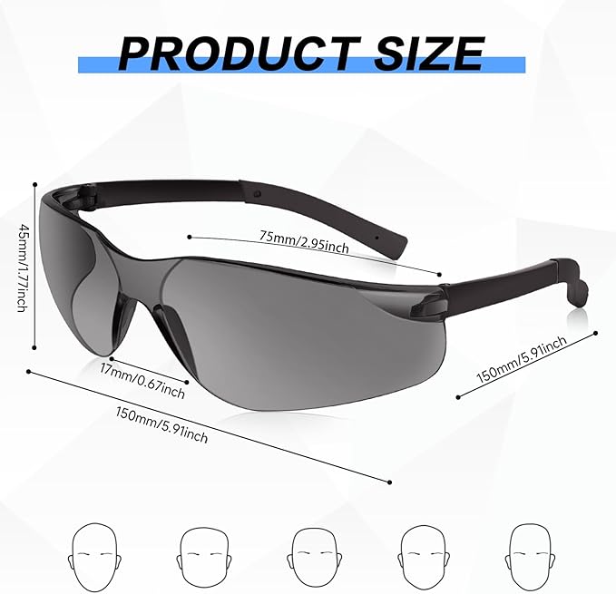 Safety Glasses ANSI Z87.1 Certified for Men & Women - Durable Lab Protective Eyewear for Chemistry & Research