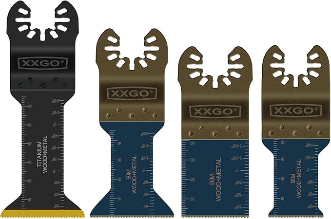 XXGO 120 Pcs Oscillating Multitool Blades Accessories Kits Compatible with Bosch, Chicago, Craftsman, Dremel, Fein, Harbor Freight, Milwaukee, Porter Cable, Ridgid, Ryobi, Rockwell XG1201