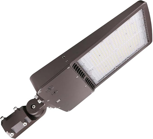 480V 300W LED Parking Lot Light, 42000LM(140lm/w) LED Shoebox Area Light(1000W HID/HPS Equiv.), 5000K Dimmable Outdoor Commercial Street Lighting -10KV Surge Protection IP65 277-480V UL DLC Listed