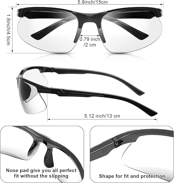 Kathfly 36 Pcs Safety Glasses Work Scratch Resistant Glasses Protective Safety Goggles Eyewear with Lens(White)