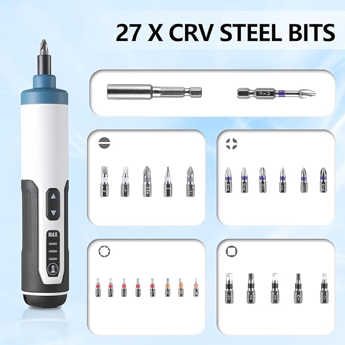 Mini Electric Screwdriver,Cordless Screwdriver Magnetic Bits,Precision Cordless Repair Tool for Phone, Camera, Laptop, Watch, Electronics Repair